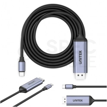 UNITEK Kabel USB typ-C / DisplayPort 1.4 8K@60 (wtyk / wtyk) 1,8m