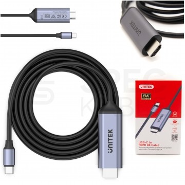 UNITEK Kabel USB typ-C / HDMI 2.1 8K (wtyk / wtyk) 1,8m