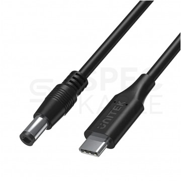 UNITEK Kabel zasilający USB-C - DC Jack 5,5x2,5mm 65W PD do laptopów TOSHIBA ASUS 1,8m