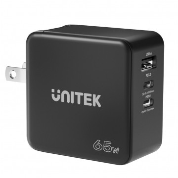 UNITEK Ładowarka sieciowa 2x USB-C PD + USB-A Quick Charge czarna