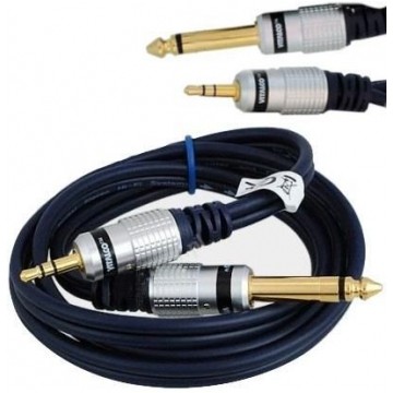 VITALCO MK67 Kabel Audio mini Jack 3,5mm Stereo (wtyk) / Jack 6,3mm Mono (wtyk) 1,5m