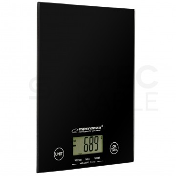 Waga kuchenna elektroniczna do 5kg z ekranem LCD szklana czarna Lemon Esperanza