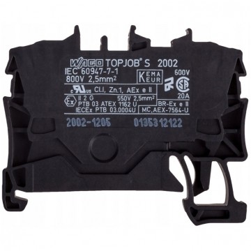 WAGO 2002-1205 Złączka szynowa 1-torowa ZUG 2,5mm2 24A czarna TOPJOBS