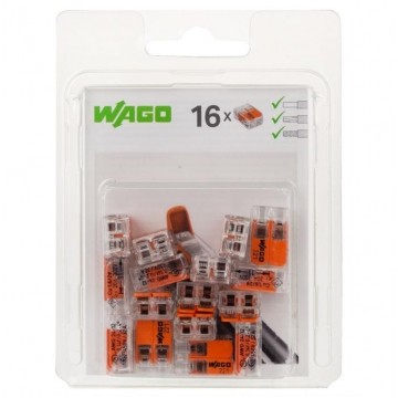 WAGO COMPACT 221-412 Szybkozłączka 2x 0,2-4,0mm2 uniwersalna (na drut / na linkę) 450V/32A ORYGINALNA blister 16szt.