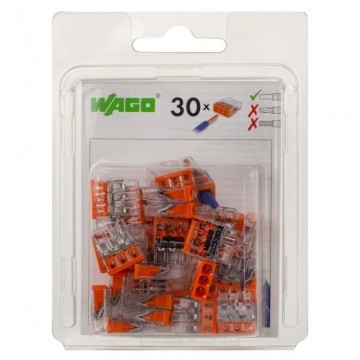 WAGO COMPACT 2273-203 Szybkozłączka 3x 0,5-2,5mm2 na drut 450V/24A ORYGINALNA blister 30szt.
