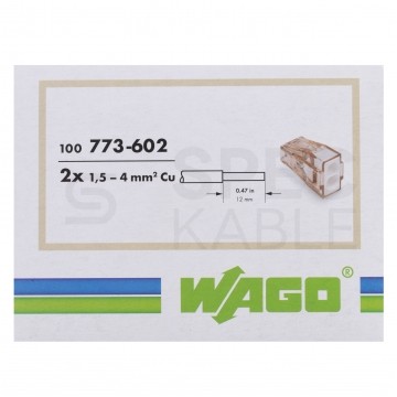 WAGO SPECIAL 773-602 Szybkozłączka 2x 1,5-4,0mm2 na drut 400V/32A ORYGINALNA 100szt.