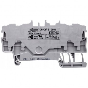 WAGO TOPJOBS 2001-1401 Złączka przelotowa 4-przewod 1,5mm2 szara