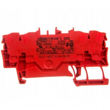 WAGO TOPJOBS 2002-1403 Złączka szynowa 4-przewodowa 2,5mm2 na szynę TH35 czerwona