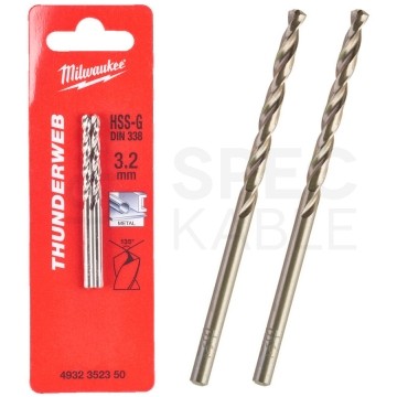 Wiertła do metalu HSS-G walcowane 3,2x36/65mm THUNDERWEB 2 szt MILWAUKEE