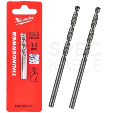 Wiertła do metalu HSS-G walcowane 3x33/61mm THUNDERWEB 2 szt MILWAUKEE