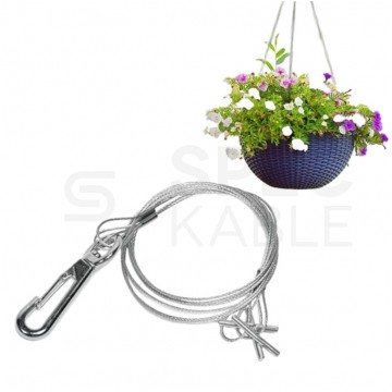 Wieszak metalowy potrójny (linki stalowe + karabińczyk) 54cm Metal Hanger Prosperplast