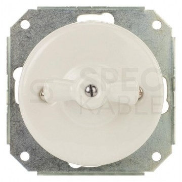 Włącznik światła podtynkowy pojedyńczy 10AX 250V IP20 biały ceramiczny bez ramki