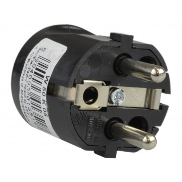 Wtyczka prądowa kątowa [2P+Z] Uni-Schuko 230V 16A czarna Schneider na kabel