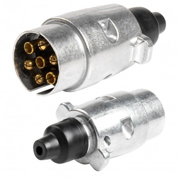Wtyczka przyczepowa 7-pin 12/24V aluminiowa na kabel AMIO