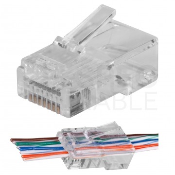 Wtyk modularny RJ45 8P8C kat.5e nieekranowany UTP drut przelotowy NEKU WORECZEK 100szt.