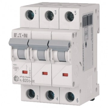 Wyłącznik nadprądowy S bezpiecznik 3-fazowy B20 (B 20A) 3-biegunowy 3P (230/400V AC) 3-modułowy EATON