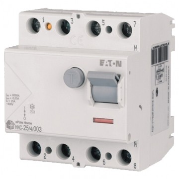 Wyłącznik różnicowoprądowy RCD 3-fazowy 25A 30mA typ AC 4-biegunowy 4P (230V / 400V AC) 4-modułowy EATON