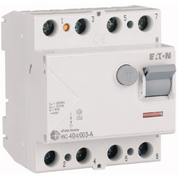 Wyłącznik różnicowoprądowy RCD 3-fazowy 40A 30mA typ A 4-biegunowy 4P (230V / 400V AC) 4-modułowy EATON