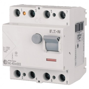 Wyłącznik różnicowoprądowy RCD 3-fazowy 40A 30mA typ AC 4-biegunowy 4P (230V / 400V AC) 4-modułowy EATON