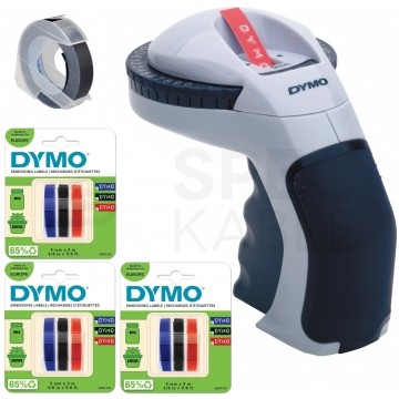 Wytłaczarka etykiet DYMO OMEGA dla domu, warsztatu, Home Office [s0717930 / 2174601] + 10 taśm DYMO 3D 9mm