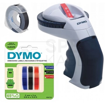 Wytłaczarka etykiet DYMO OMEGA dla domu, warsztatu, Home Office [s0717930 / 2174601] + 4 taśmy DYMO 3D 9mm