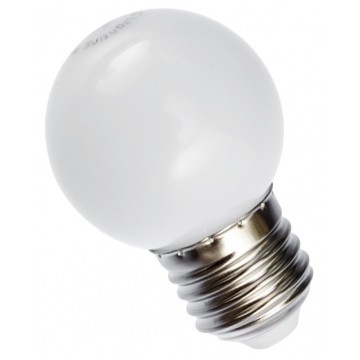 Żarówka LED E27 230V 1W kula biała PC zimna