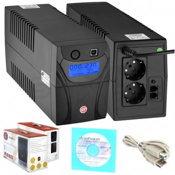 Zasilacz awaryjny UPS PowerBox 360W / 650VA AVR + akumulator 7Ah GT