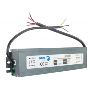 Zasilacz hermetyczny IP67 do oświetlenia LED 12V 16,7A 200W płaski wodoodporny ADLER