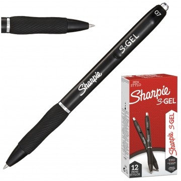 Zestaw 12 Długopisów żelowych Sharpie S-GEL czarnych (końcówka 0,7mm)