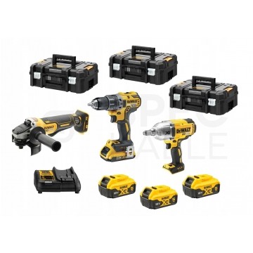 ZESTAW COMBO 18V DCD791+DCG406+DCF899+3*5.0AH+3 KUFRY DEWALT