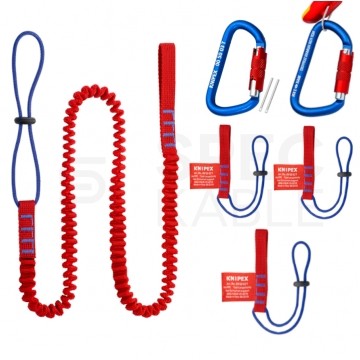 Zestaw do zabezpieczania narzędzi Komplet 6 elementów (linka + paski mocujące + karabinczyki) KNIPEX 00 50 04 T BK