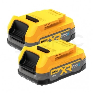 Zestaw dwóch akumulatorów olejoodpornych XR POWERSTACK 18V Li-Ion o pojemności 1.7Ah DCBP034E2 DeWALT