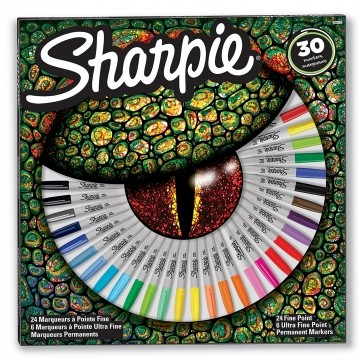 Zestaw markerów permanentnych Sharpie "Eye" 30 kolorów (24x Fine 1,0mm + 6x Ultra Fine 0,5mm)