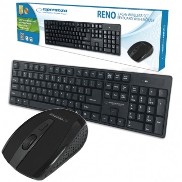 Zestaw mysz i klawiatura bezprzewodowa cicha 2,4 GHz EK135 RENO