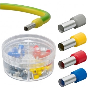 Zestaw tulejek kablowych izolowanych HI / TE DIN 4-16mm2 400szt w pudełku KNIPEX 97 99 907