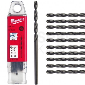 Zestaw wierteł do metalu HSS-R walcowane 2x49mm 10szt. MILWAUKEE