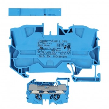 Złączka szynowa 2-przewodowa 10mm2 na szynę TH35 niebieska 2010-1204 WAGO TOPJOBS