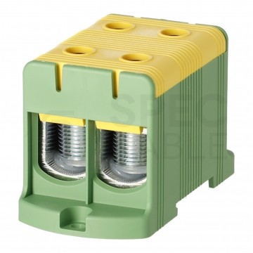 Złączka szynowa 2-torowa Al/Cu 35-150mm2 na TH35 żółto-zielony FJ-E150/2/D HEDO