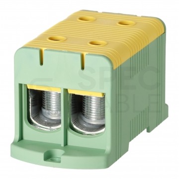 Złączka szynowa 2-torowa Al/Cu 35-240mm2 na TH35 żółto-zielony FJ-E240/2/D HEDO