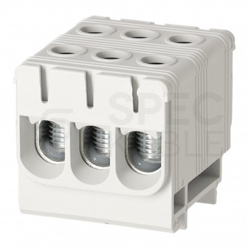 Złączka szynowa 3-torowa Al/Cu 2,5-50mm2 na TH35 szary FJ-E50/3 HEDO