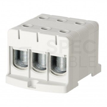 Złączka szynowa 3-torowa Al/Cu 35-150mm2 na TH35 szary FJ-E150/3 HEDO
