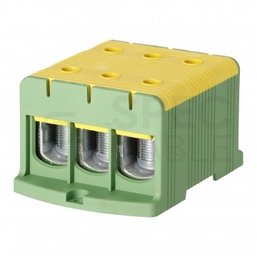 Złączka szynowa 3-torowa Al/Cu 35-240mm2 na TH35 żółto-zielony FJ-E240/3/D HEDO