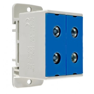 Złączka szynowa rozdzielcza 1-torowa 4 otwory 35mm2 niebieska ZGX-2x35 INCOBEX