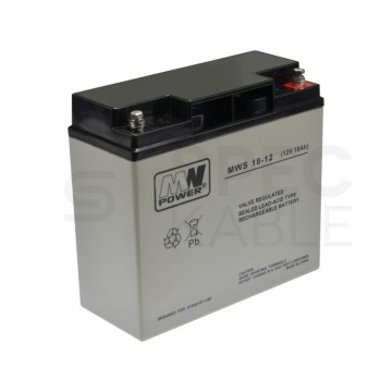 Akumulator AGM do systemów alarmowych 12V 18Ah MWS bezobsługowy (śruba M5) MW Power