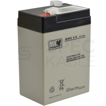 Akumulator AGM do systemów alarmowych 6V 5Ah MWS bezobsługowy (Faston 187) MW Power
