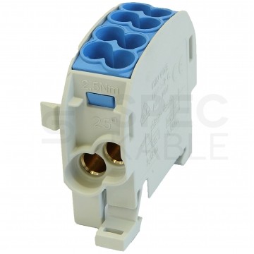 Blok rozdzielczy odgałęźny Al/Cu (max. 25mm2) na szynę TH35 niebieski SCB 25 SIMBLOCK SIMET