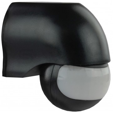 Czujnik ruchu automatyczny PIR, detektor natynkowy okrągły 1200W 230V 180st. IP44 o zasięgu działania do 12m czarny ORNO