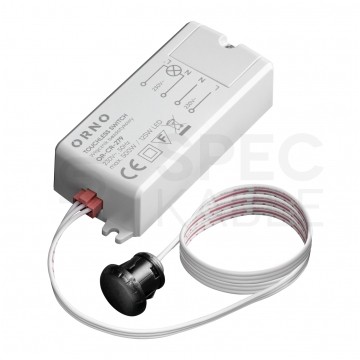 Czujnik zbliżeniowy automatyczny, włącznik bezdotykowy detektor natynkowy 500W 230V 5A o zasięgu działania 5-6 cm biały ORNO