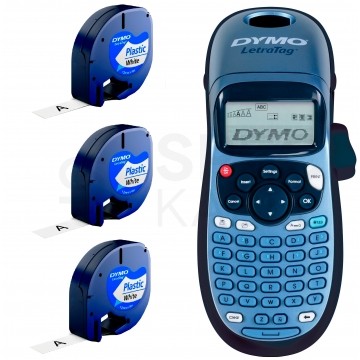 Drukarka etykiet DYMO LetraTag 100H Razor dla domu, dzieci, Home Office (LT-100H) [S0883990] + 3 taśmy DYMO LT 12mm