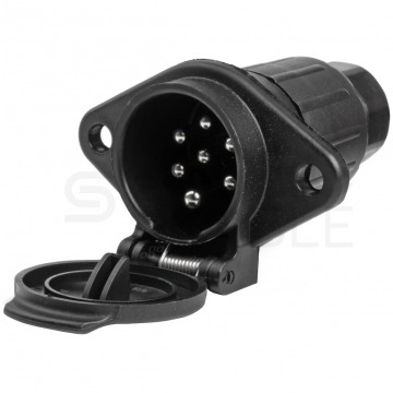 Gniazdo naczepowe typu N (czarne) 7-pin 24V plastikowe AMIO